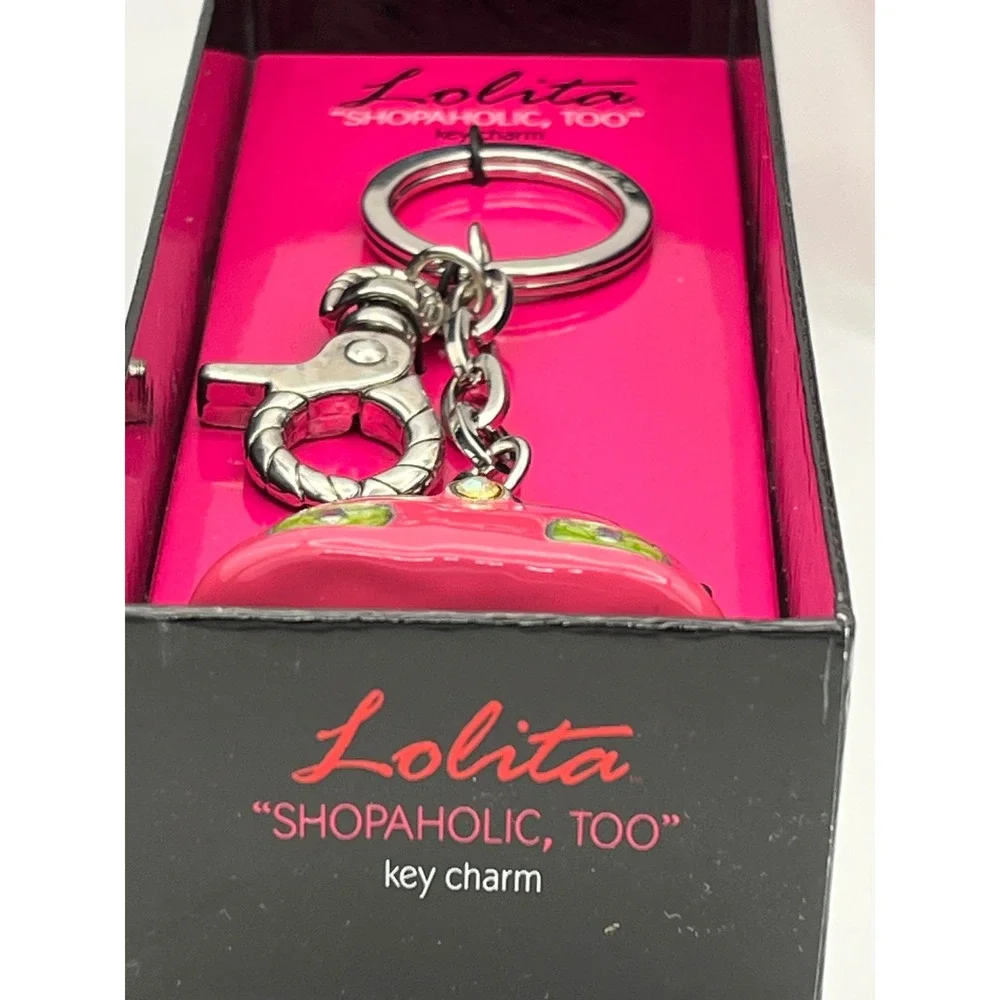 Lolita Shopaholic Too Key Charm Hot Pink Handbag Purse Keychain NIB